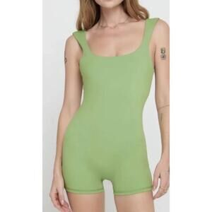 Spiritual Gangster Salem Short Bodysuit Romper - Cactus Green, Size S